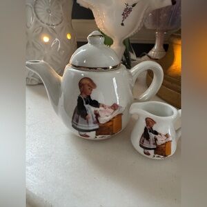 Vintage German Children's Tea Pot with Miniature Creamer by Kathe Kruse